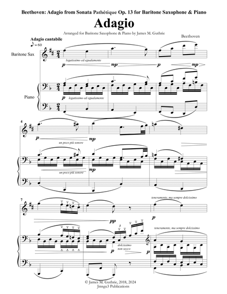 Beethoven: Adagio from Sonata Pathetique for Baritone Sax & Piano image number null