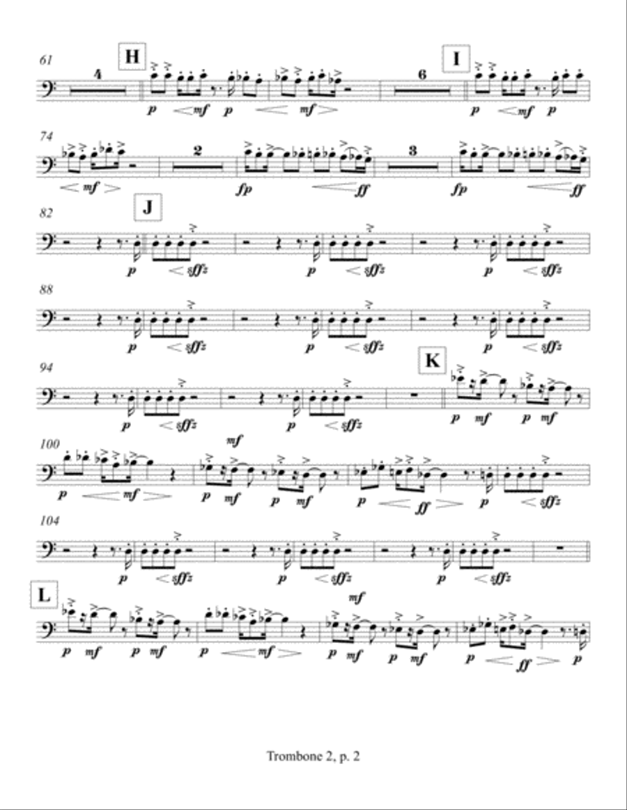 Focus on Grace ... A concerto for jazz saxophone and orchestra (2010) Trombone 2 Saxophone scores gallery preview page 2