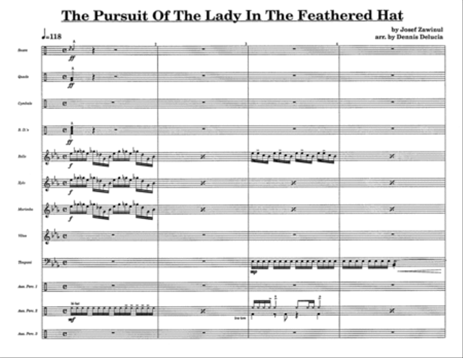 Pursuit Of The Lady In The Feathered Hat, The w/Tutor Tracks Percussion Ensemble scores gallery preview page 3