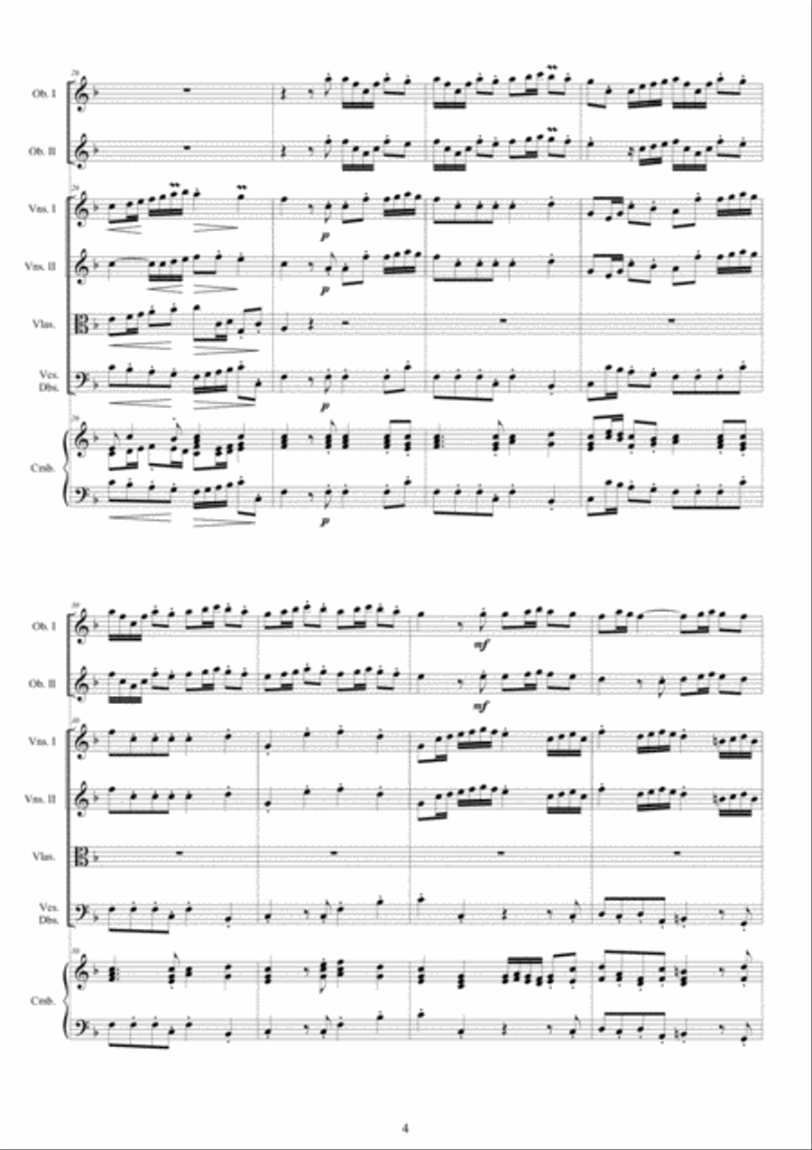 Albinoni - Oboe Concerto No.3 in F major Op.9 for Two Oboes, Strings and Cembalo Woodwind Ensemble scores gallery preview page 4