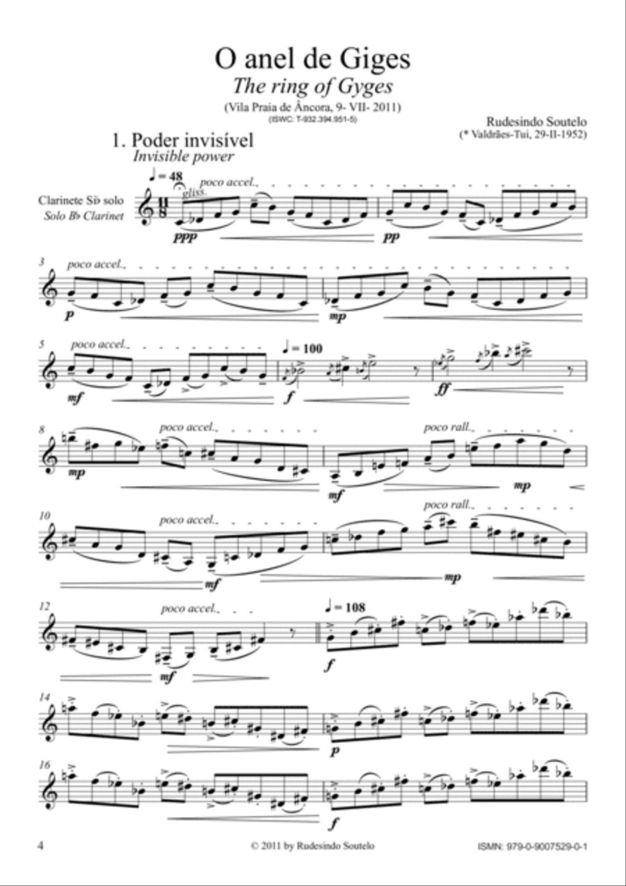 O anel de Giges / The ring of Gyges (Cl) Clarinet Solo scores gallery preview page 4