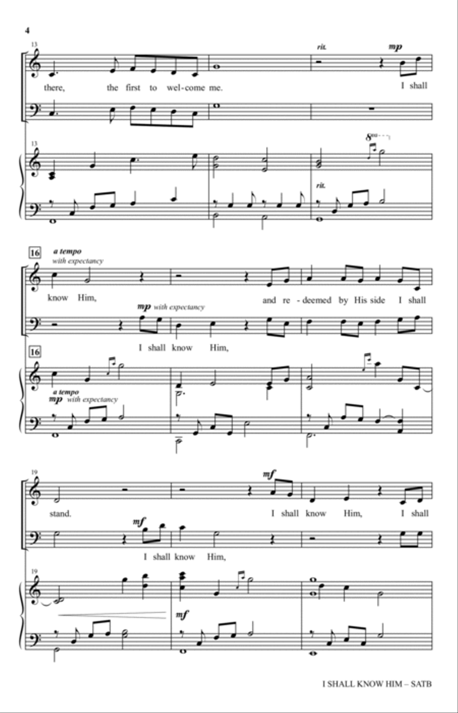 I Shall Know Him 4-Part scores gallery preview page 3