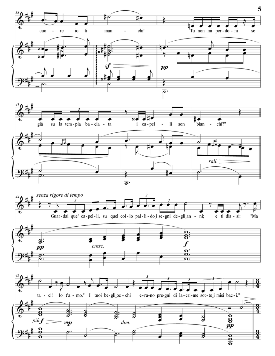 RESPIGHI: Sopra un'aria antica (transposed to F-sharp minor) Piano, Vocal scores gallery preview page 6