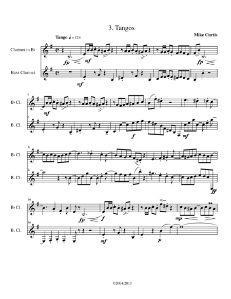 Santa Cruz Suite for Clarinet and Bass Clarinet