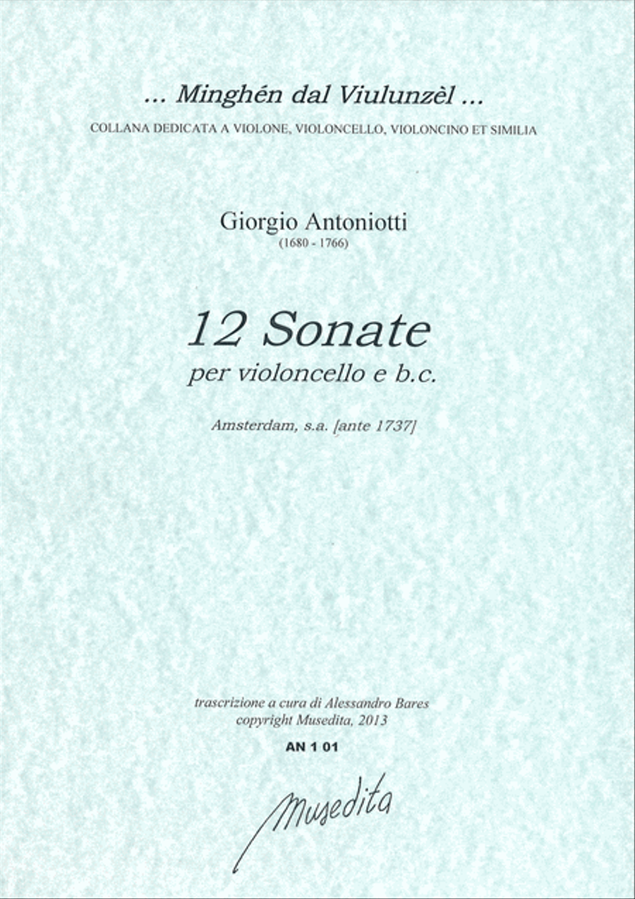12 Sonate op.1 (Amsterdam, [1735 ca.]) Cello scores gallery preview page 1