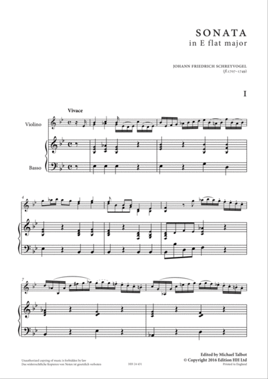 Sonata in E-flat major Violin scores gallery preview page 2