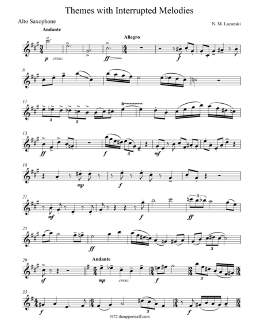 Themes with Interrupted Melodies Woodwind Trio scores gallery preview page 6