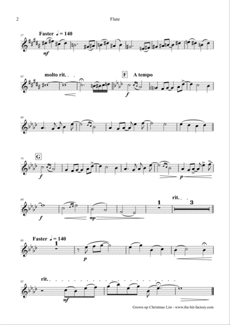 Grown-Up Christmas List Woodwind Quintet scores gallery preview page 6