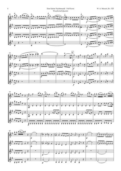 Eine kleine Nachtmusik by Mozart for Violin Quartet image number null