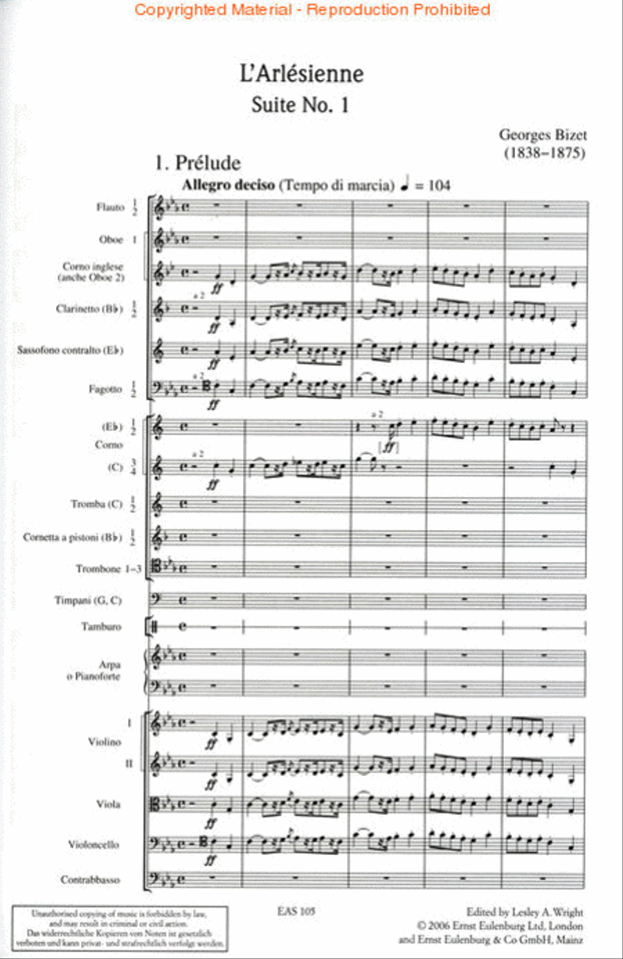 L'Arlèsienne Suites 1 and 2 Orchestra scores gallery preview page 2