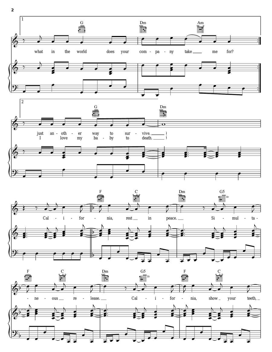 Dani California Acoustic Guitar scores gallery preview page 2