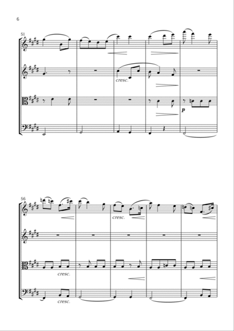 Salut d'Amour (Op. 12) - String Quartet String Quartet scores gallery preview page 6