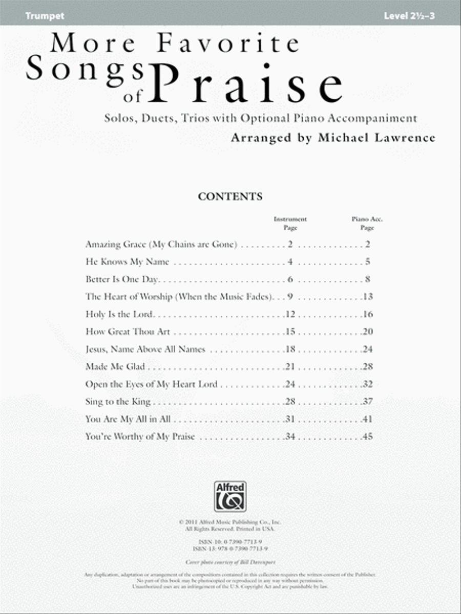 More Favorite Songs of Praise (Solo-Duet-Trio with Optional Piano) Trumpet scores gallery preview page 2