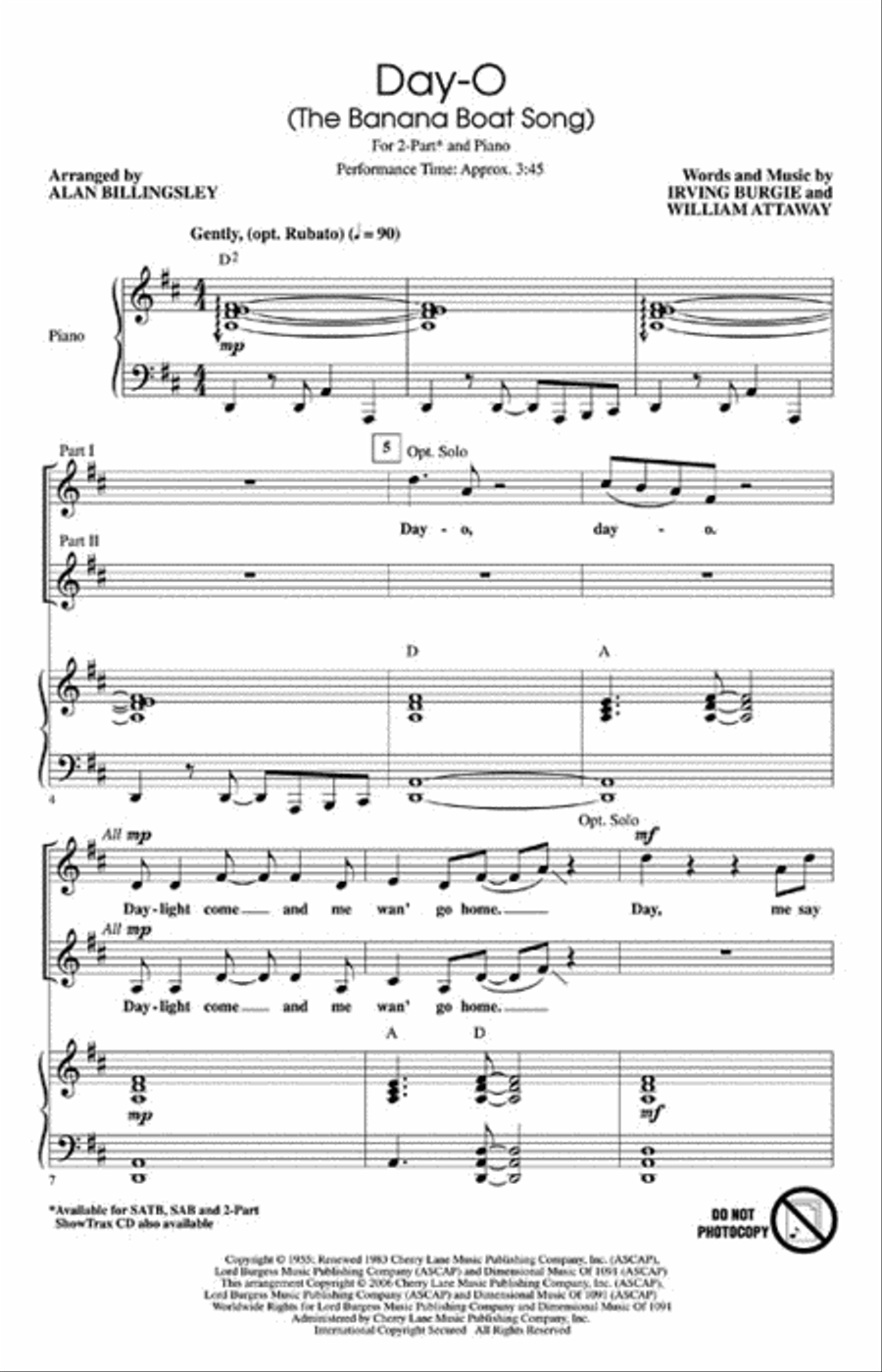 Day-O 2-Part scores gallery preview page 2