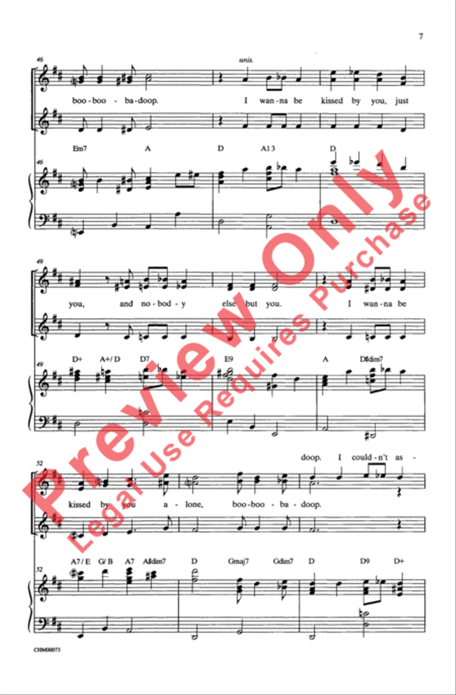 I Wanna Be Loved by You I Wanna Be Loved by You Women's Choir scores gallery preview page 6