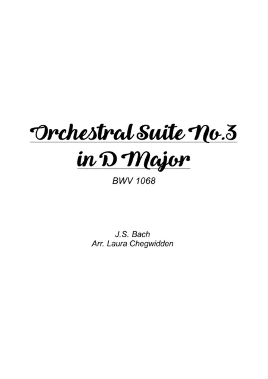 Bach's Suite No.3 in D Major - String Quartet String Quartet scores gallery preview page 1
