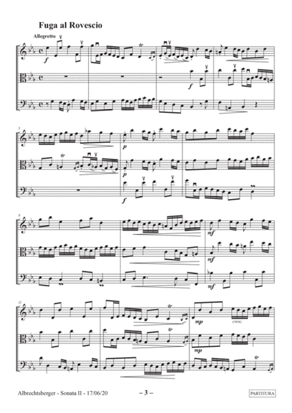 Albrechtsberger: Sonata n.2 Trio (violino, viola, violoncello/bassoon). Dr. Zoltan Paulinyi's editio