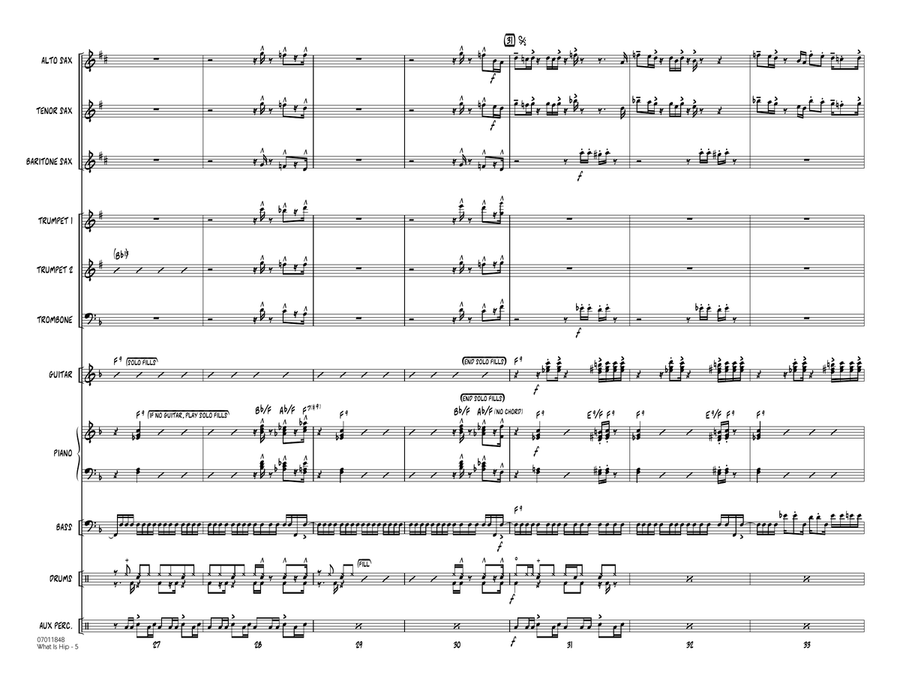 What Is Hip - Conductor Score (Full Score) Jazz Ensemble scores gallery preview page 5