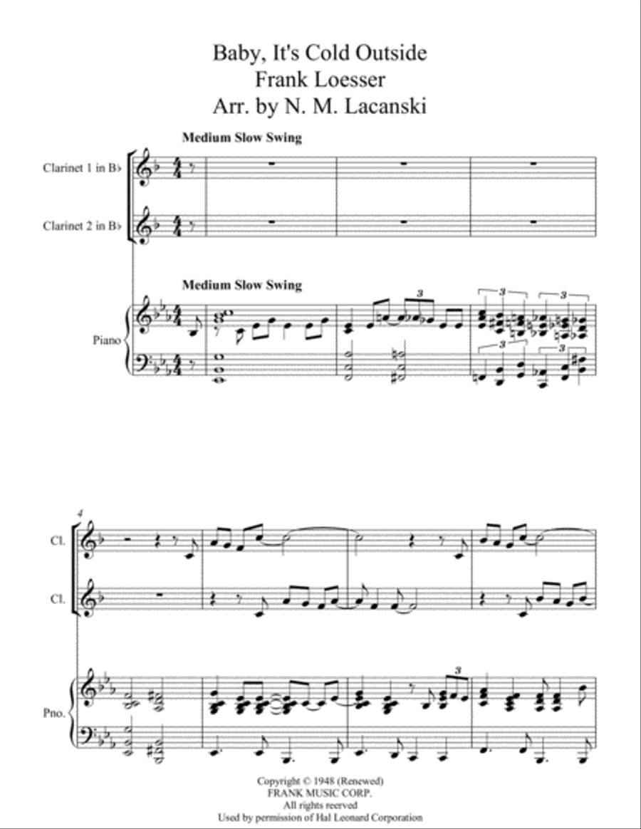Baby, It's Cold Outside Woodwind Duet scores gallery preview page 1