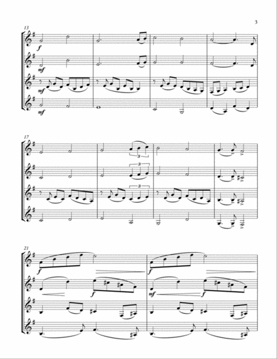 Can't Help Falling In Love Woodwind Quartet scores gallery preview page 3