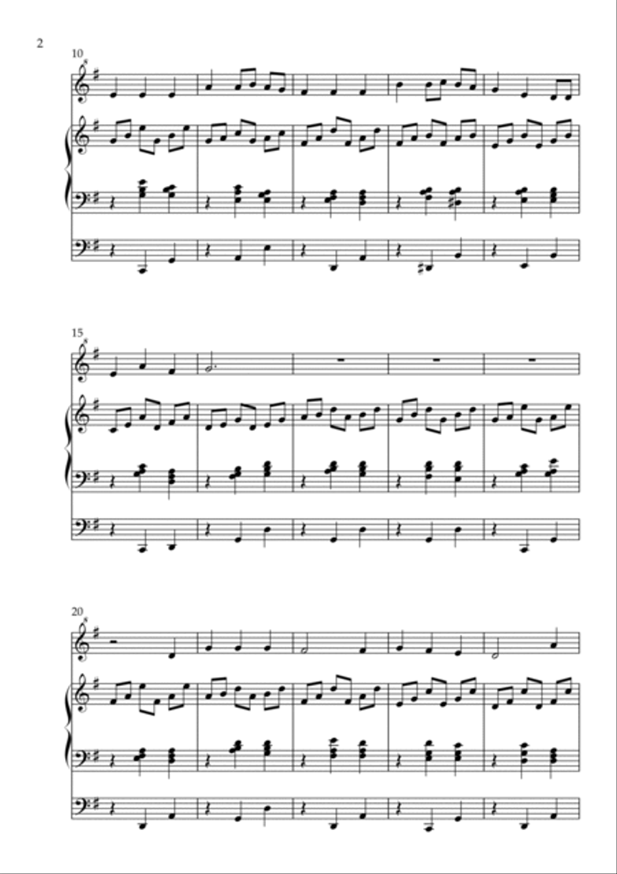 We Wish You a Merry Christmas, Op. 184 (Treble Instrument and Organ) by Vidas Pinkevicius (2022) Woodwind Duet scores gallery preview page 2