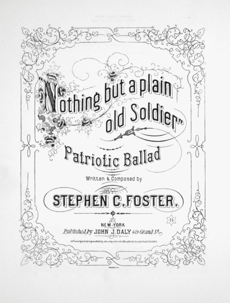 Nothing But a Plain Old Soldier. Patriotic Ballad
