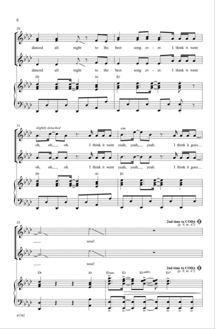 Best Song Ever Choir scores gallery preview page 5