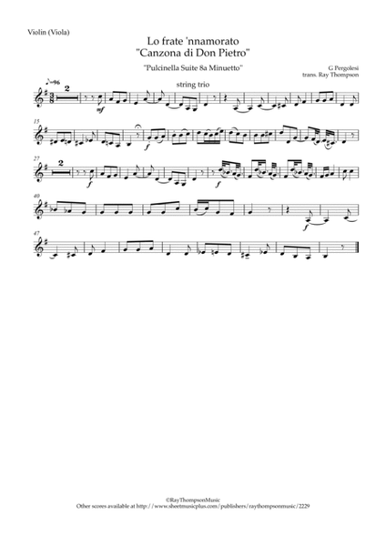 Pergolesi: Puplilette, fiammette d’amore” (Pulcinella Suite - Minuetto) - string trio image number null