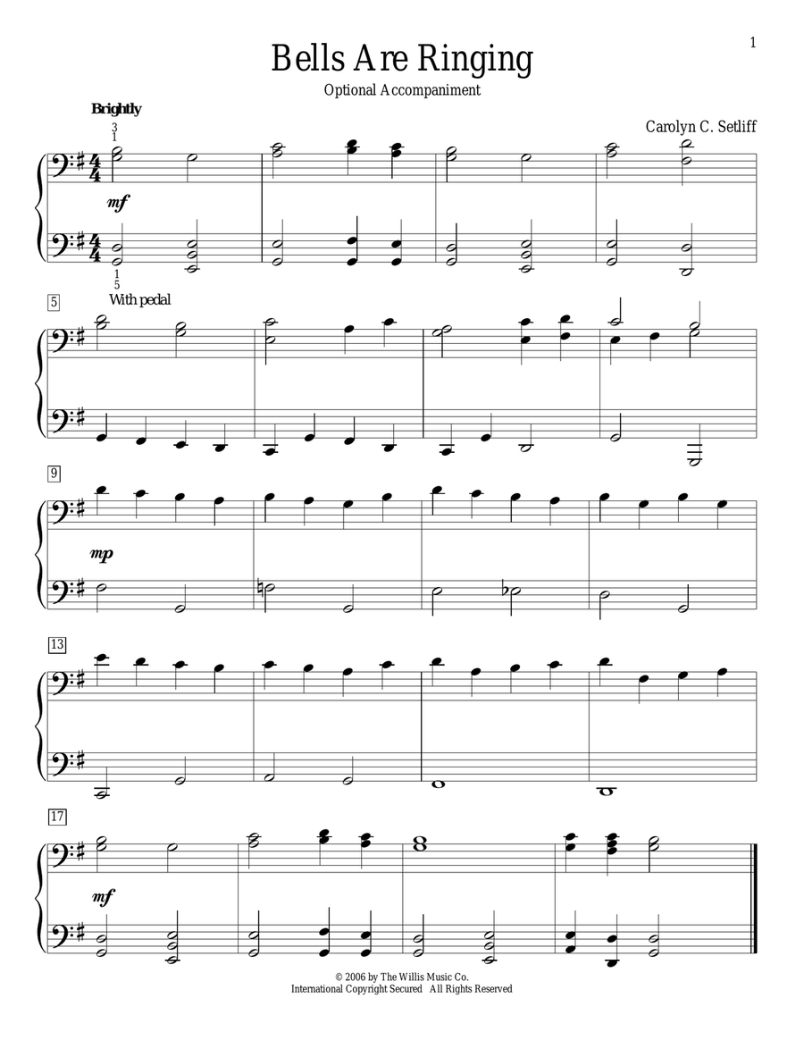 Bells Are Ringing Bells Are Ringing Easy Piano scores gallery preview page 1