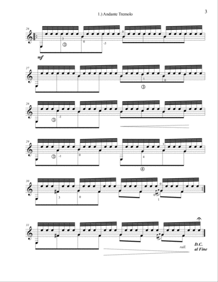 Four Short Single Focus Compositions for Guitar Solo Classical Guitar scores gallery preview page 4