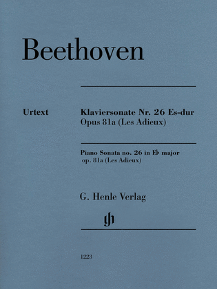 Book cover for Piano Sonata No. 26 E-flat Major Op. 81a (Les Adieux) – Revised Edition