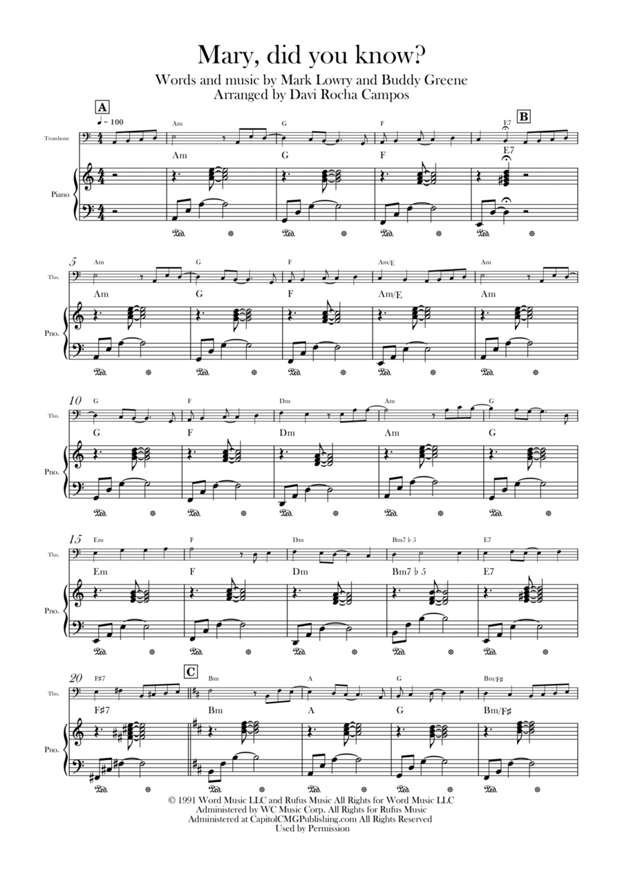 Mary, Did You Know? Mary, Did You Know? Piano scores gallery preview page 1