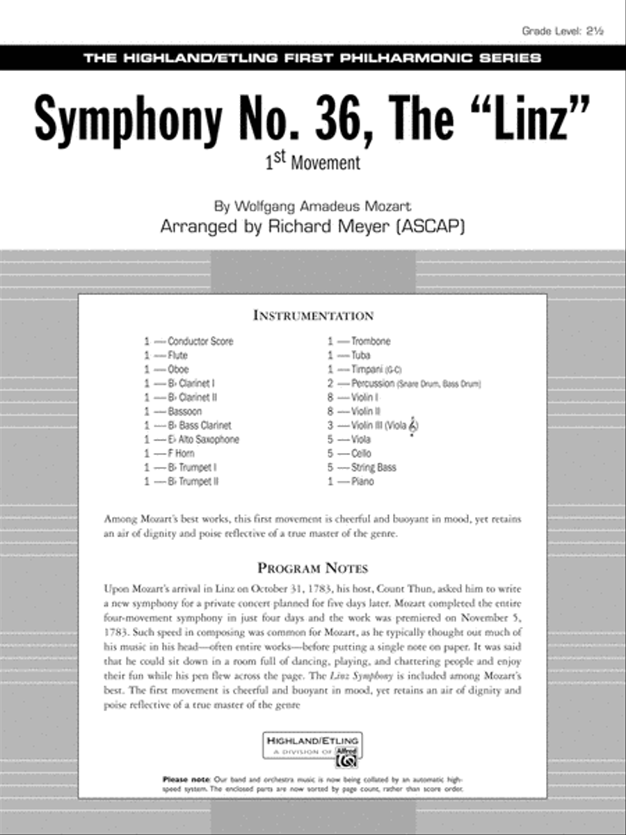 Symphony No. 36, The 