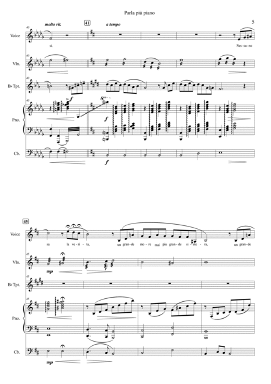 Parla Piu Piano Double Bass scores gallery preview page 5