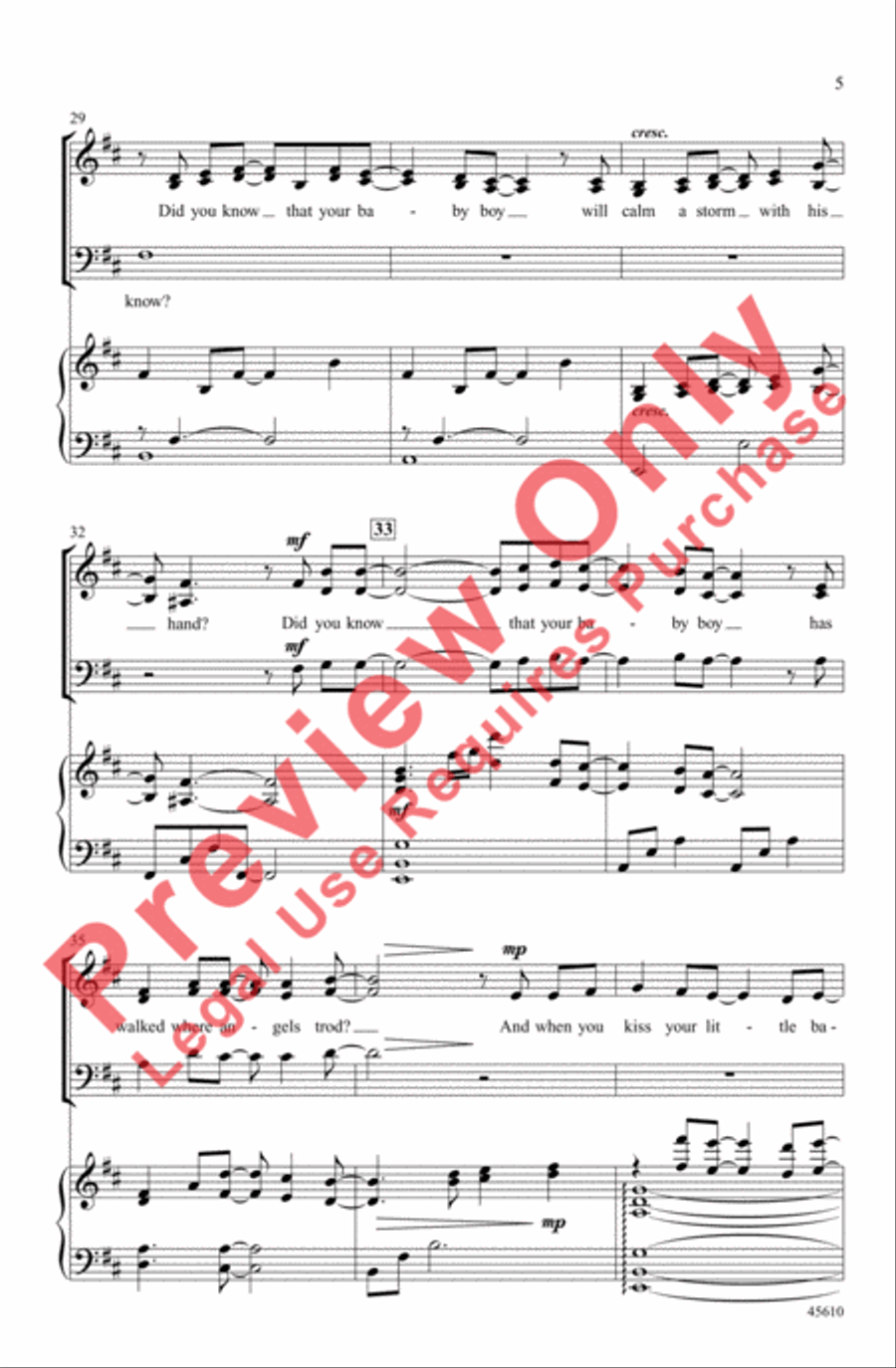 Mary, Did You Know? 3-Part scores gallery preview page 5