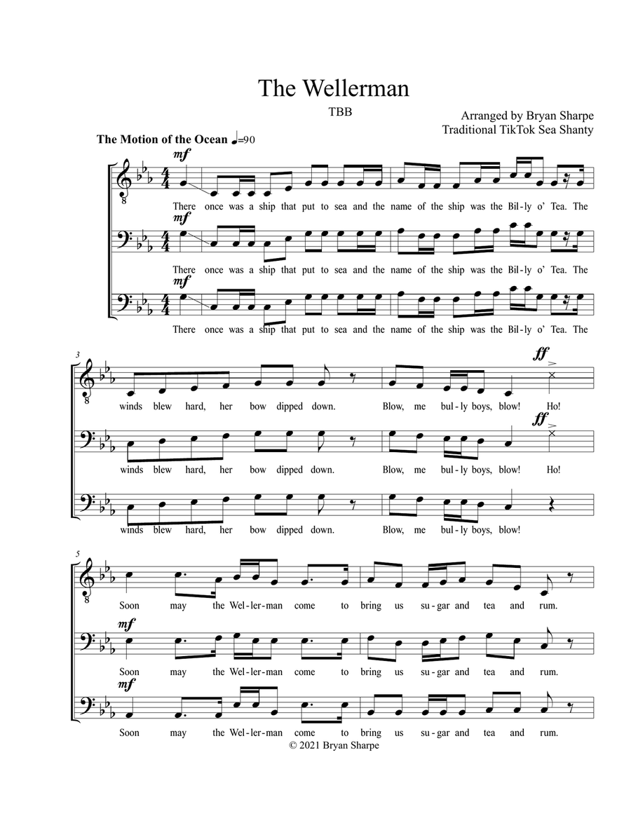 The Wellerman (Sea Shanty) TBB a cappella TB scores gallery preview page 1