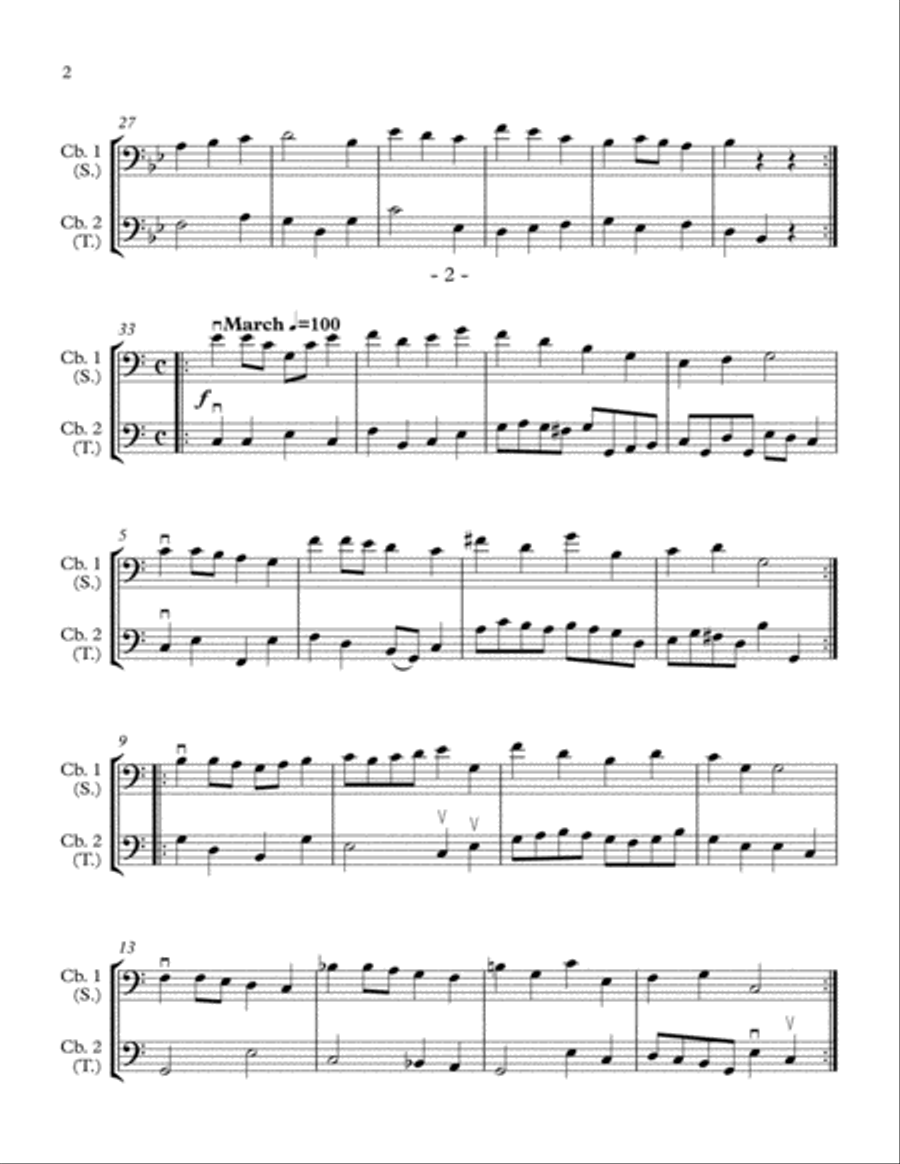 10 Little Duets for Teacher and Student (2 Basses) String Duet scores gallery preview page 2