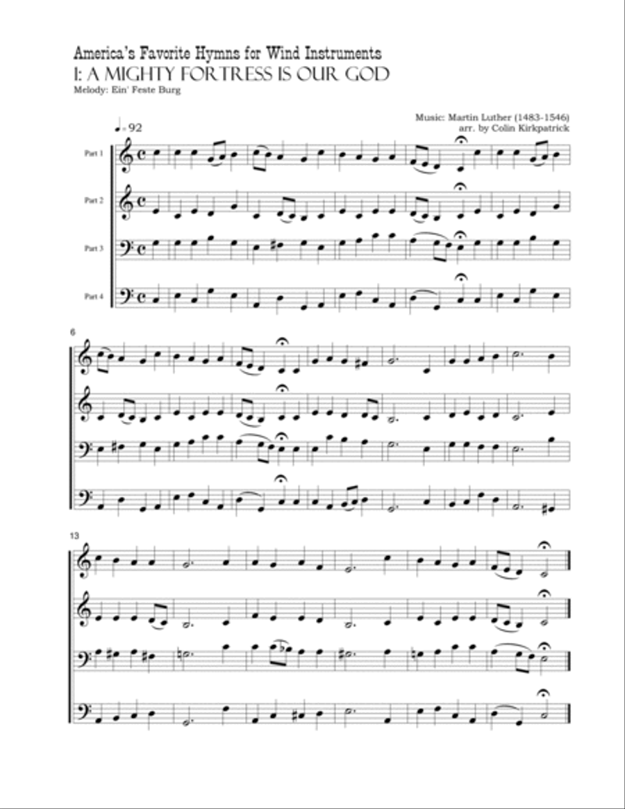 America's Favorite Hymns arranged for Wind Instruments Concert Band scores gallery preview page 4