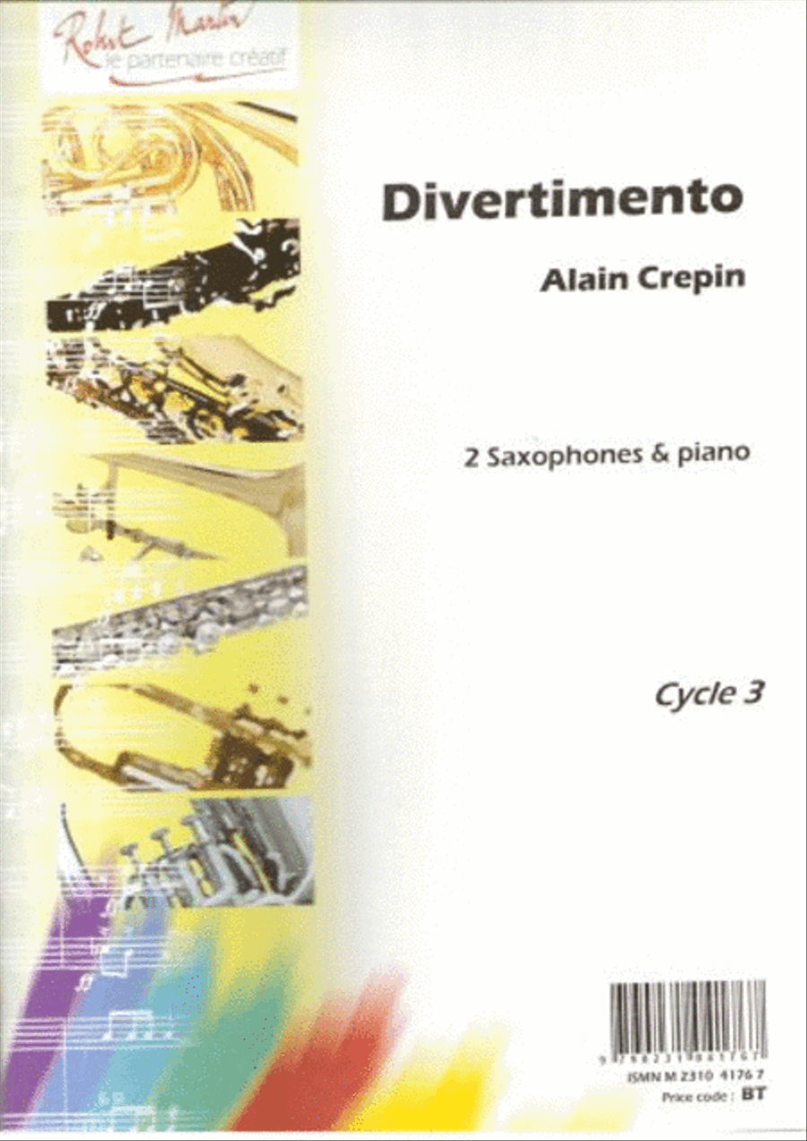 Divertimento 1 5 7 5, pour saxophone et piano Piano Accompaniment scores gallery preview page 1