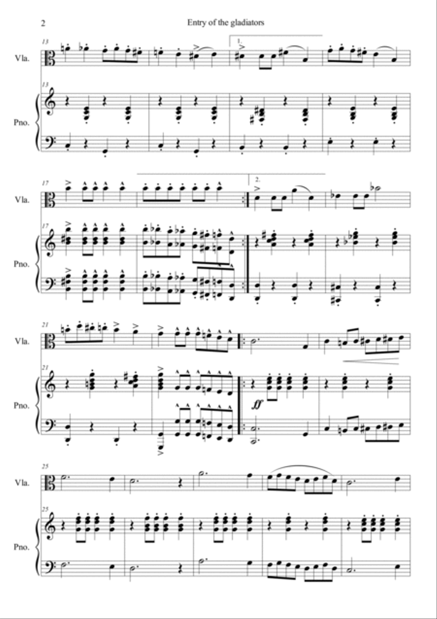 Entry of the Gladiators Viola scores gallery preview page 2