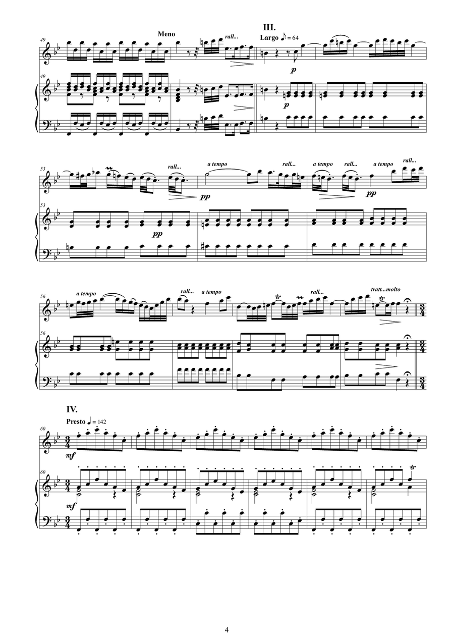 Vivaldi - Flute Concerto No.2 in G minor 'La Notte' Op.10, RV 439 for Flute and Piano Flute Solo scores gallery preview page 4