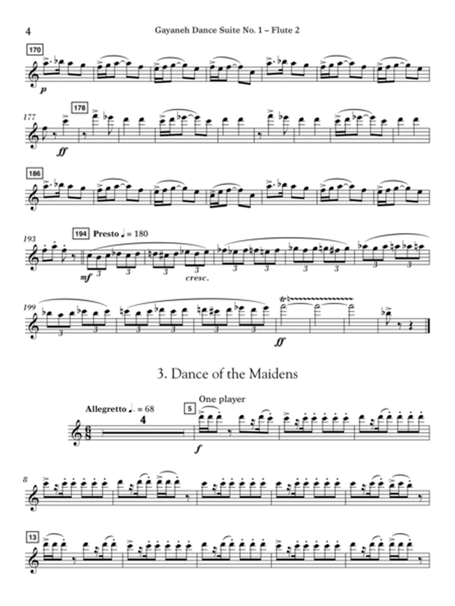 Gayenah Dance Suite No. 1 (Excerpts) (arr. Kenneth Snoeck) - Flute 2