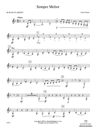 Semper Melior: B-flat Bass Clarinet