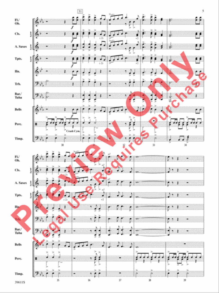 Three Welsh Songs Concert Band scores gallery preview page 6