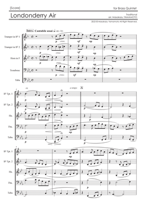Londonderry Air (Danny Boy) [Brass Quintet] - Score Only
