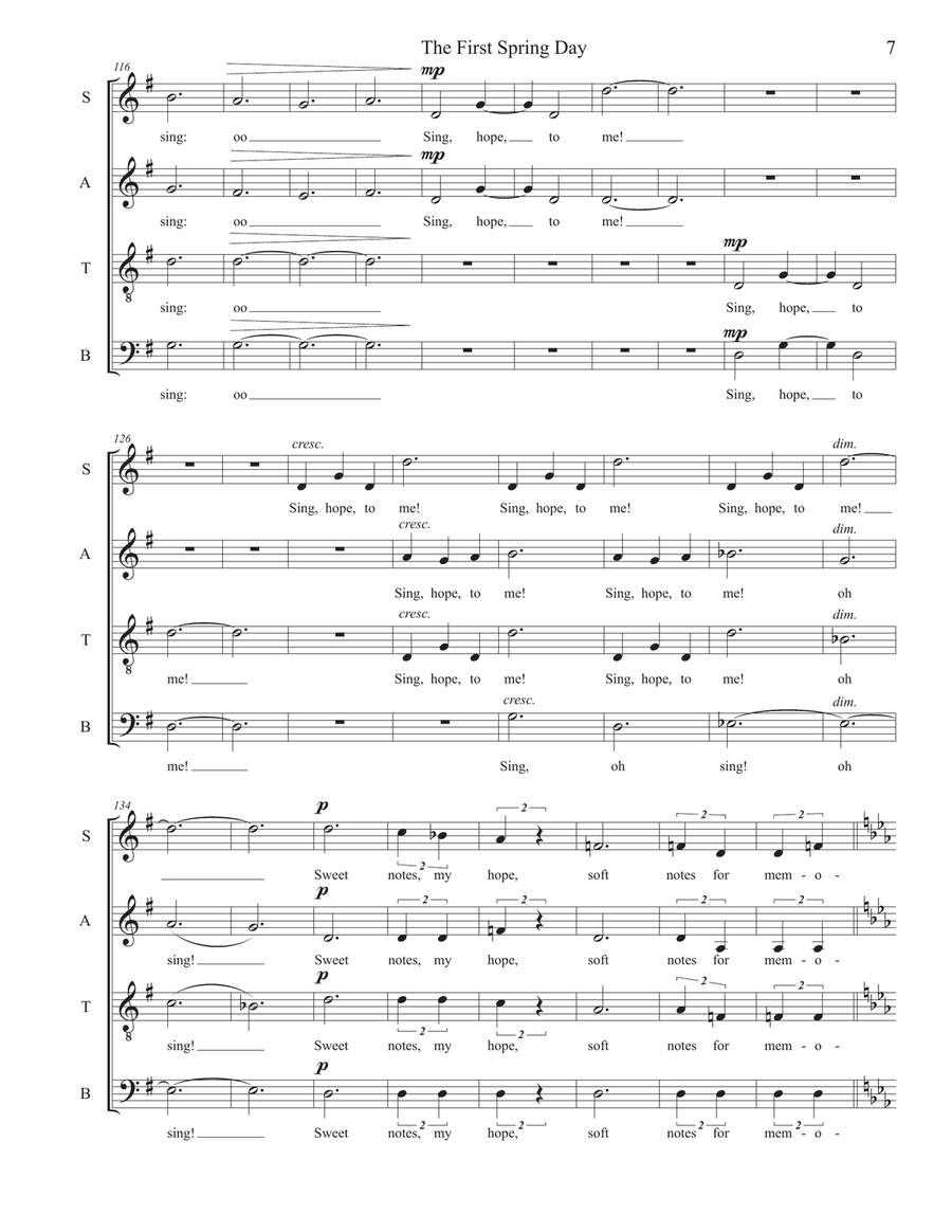 The First Spring Day (SATB, a cappella) - original choral piece by Sarah Jaysmith, text by Christina image number null