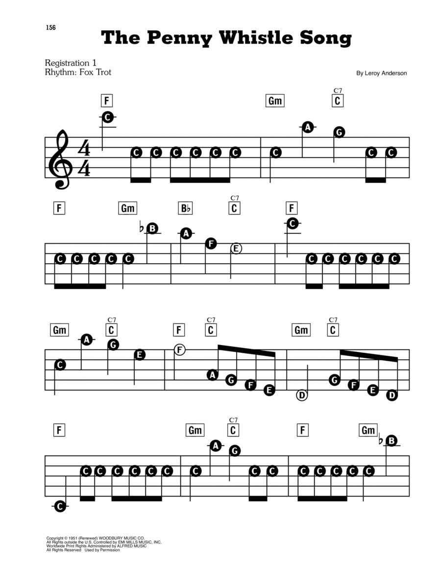 The Penny Whistle Song Electronic Keyboard scores gallery preview page 1