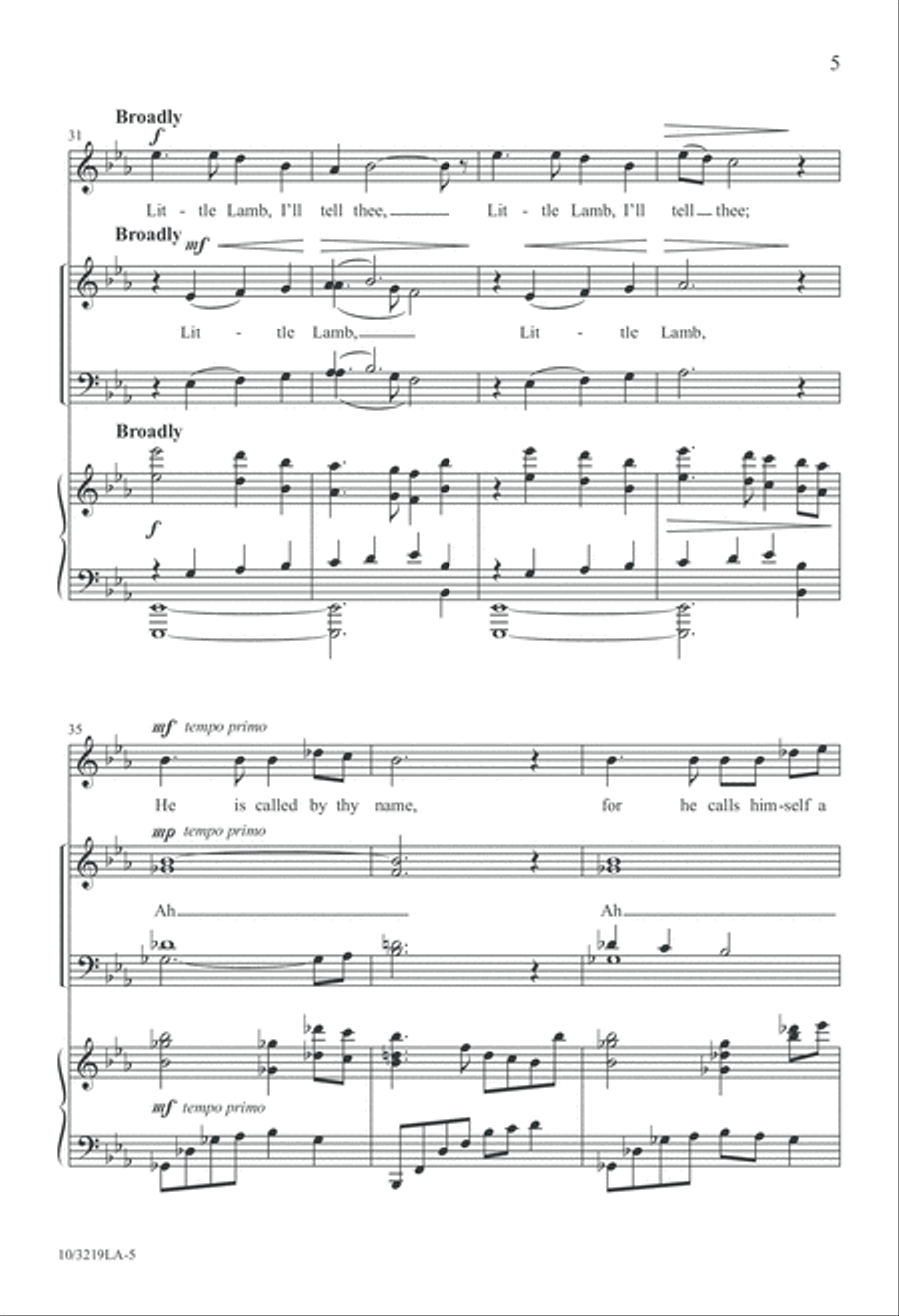 Little Lamb 4-Part scores gallery preview page 5