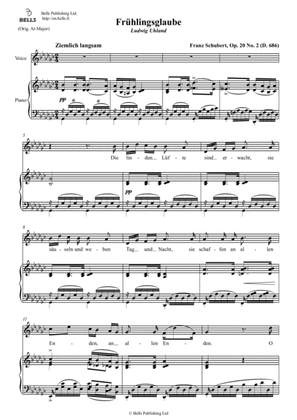 Fruhlingsglaube, Op. 20 No. 2 (D. 686) (G-flat Major)