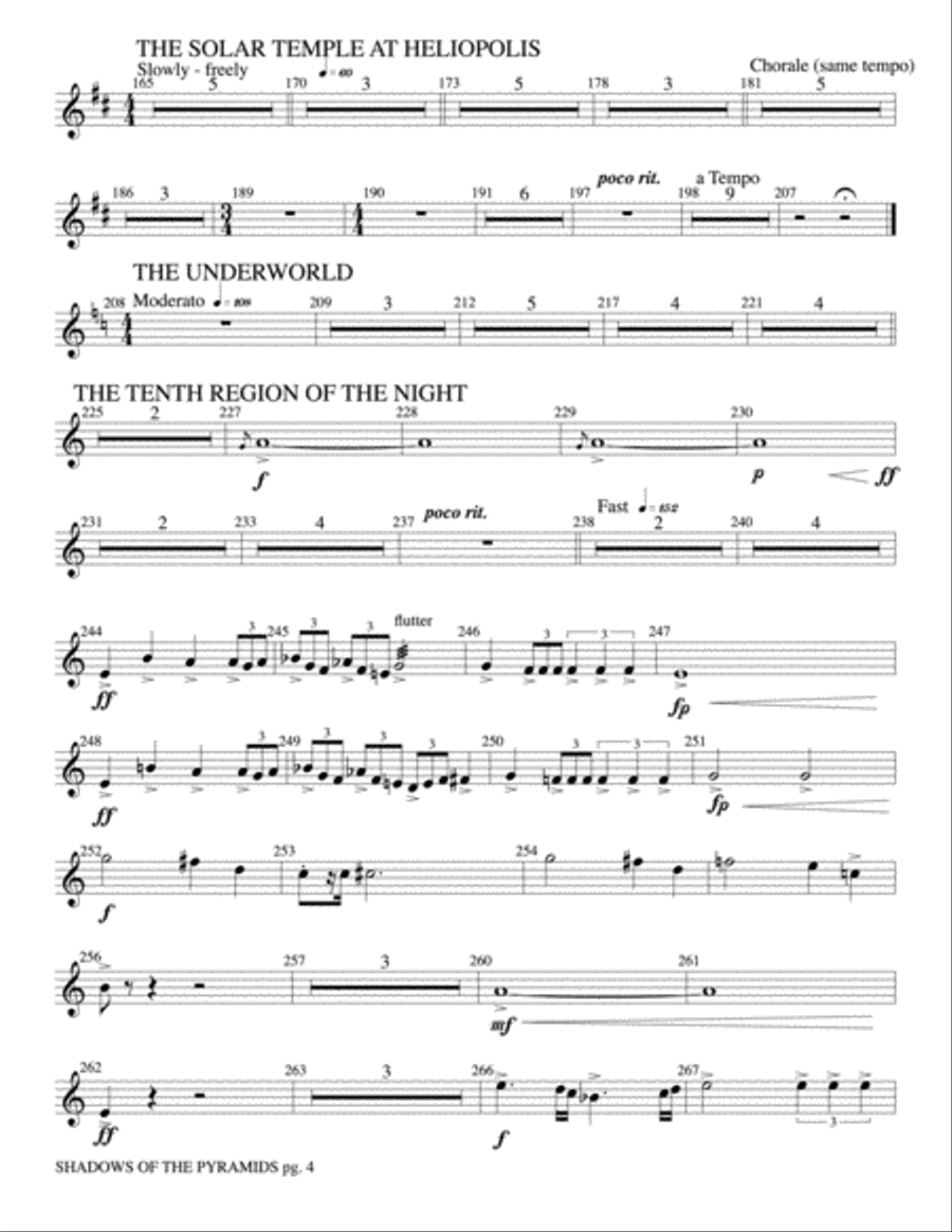 Shadows of the Pyramids: 4th F Horn Concert Band scores gallery preview page 4
